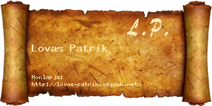 Lovas Patrik névjegykártya